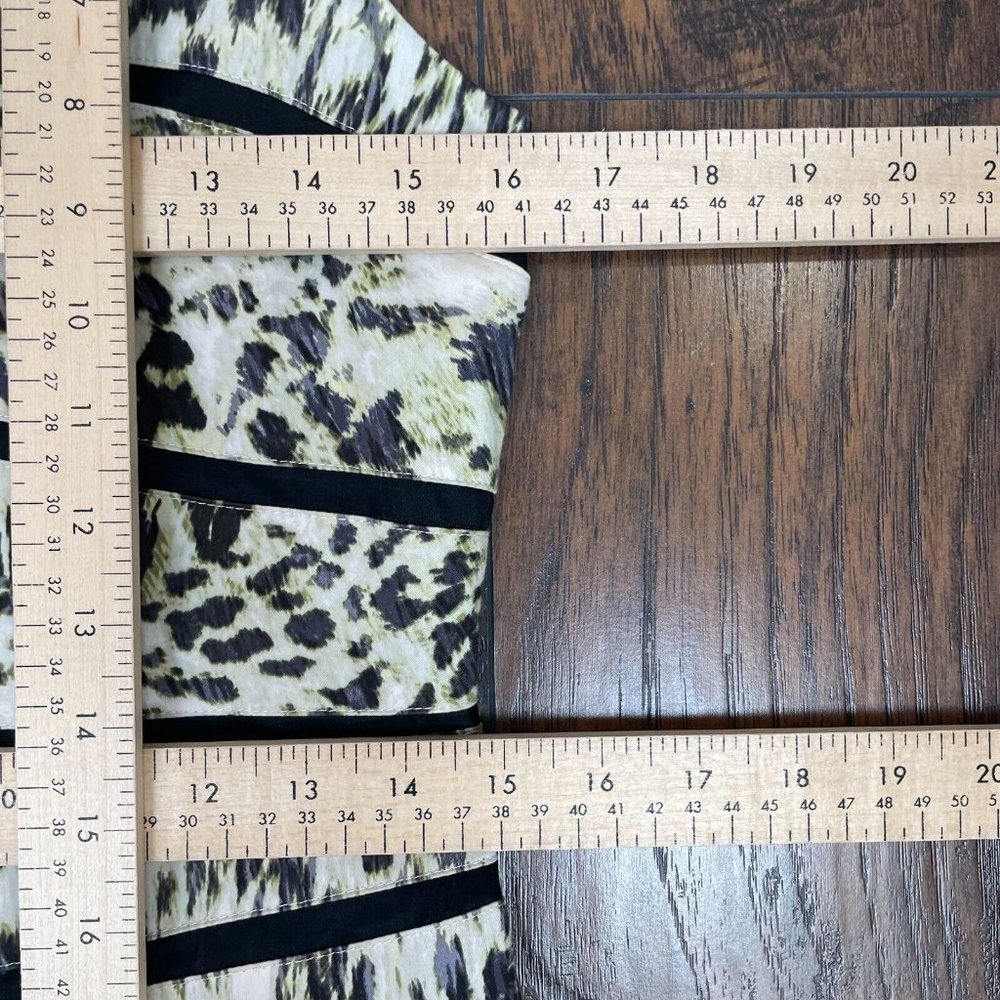 Ann Taylor Sheath Dress 2 Animal Print Sleeveless Black Ivory Green Women's - Picture 9 of 13